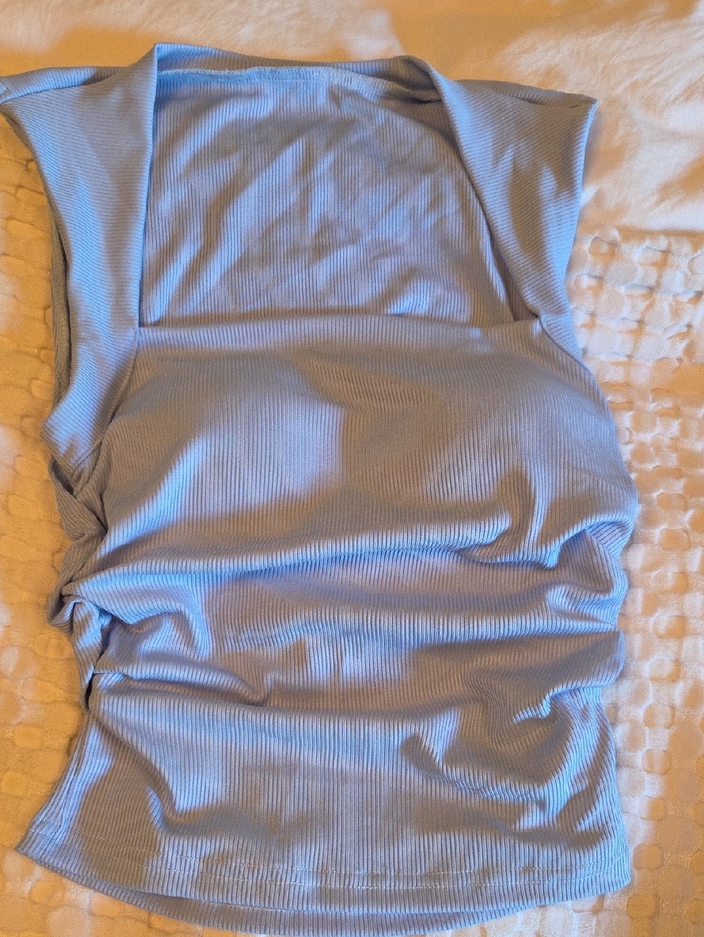 SHEIN Light Blue Ribbed Tank Top